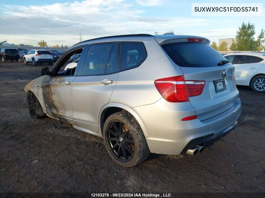 2015 BMW X3 VIN: 5UXWX9C51F0D55741 Lot: 12103278