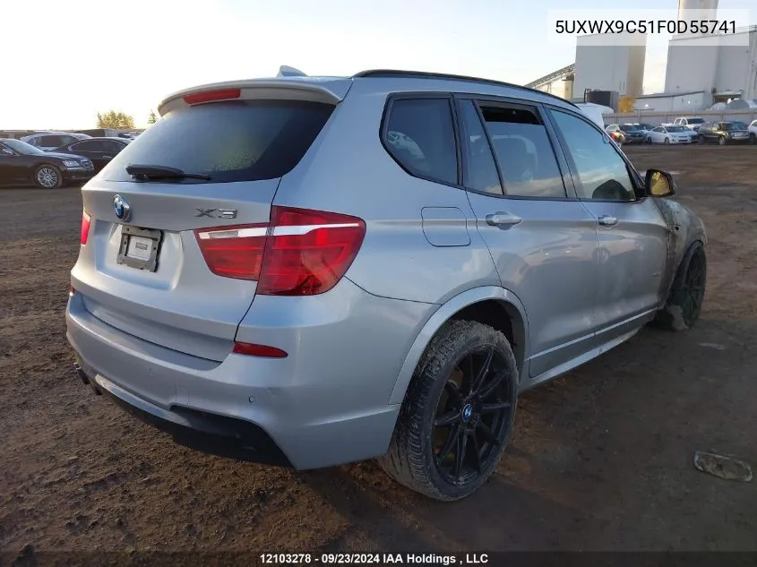 2015 BMW X3 VIN: 5UXWX9C51F0D55741 Lot: 12103278