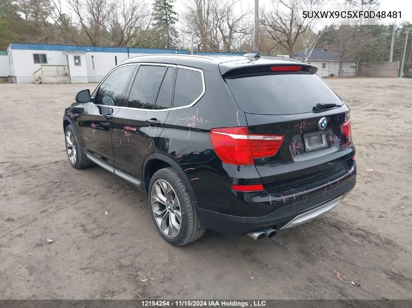 5UXWX9C5XF0D48481 2015 BMW X3