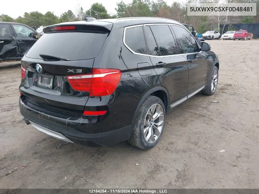 5UXWX9C5XF0D48481 2015 BMW X3