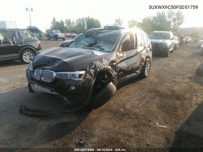 5UXWX9C50F0D51759 2015 BMW X3 xDrive28I