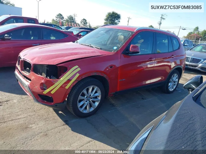 2015 BMW X3 Sdrive28I VIN: 5UXWZ7C53F0M83085 Lot: 40171984