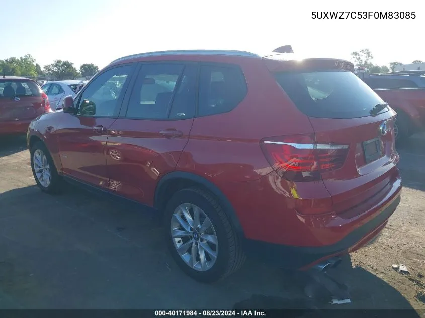 2015 BMW X3 Sdrive28I VIN: 5UXWZ7C53F0M83085 Lot: 40171984