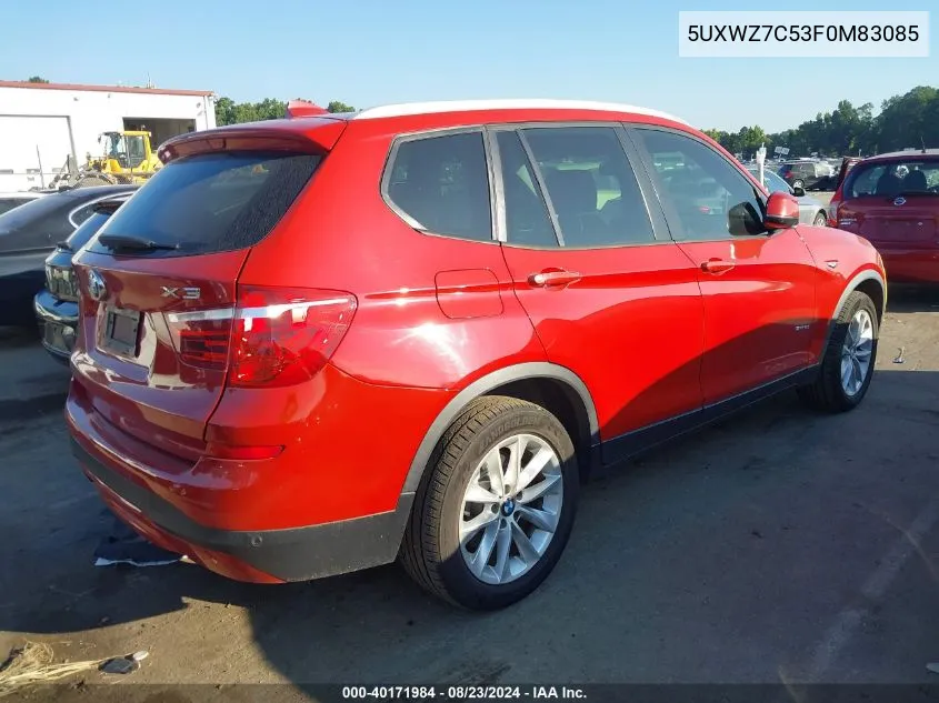 2015 BMW X3 Sdrive28I VIN: 5UXWZ7C53F0M83085 Lot: 40171984