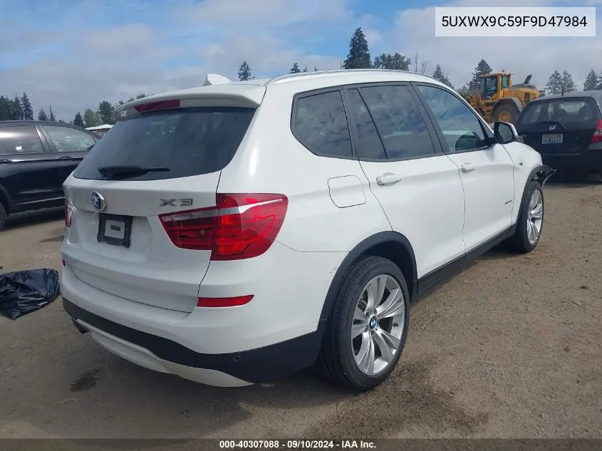 2015 BMW X3 VIN: 5UXWX9C59F9D47984 Lot: 40307088