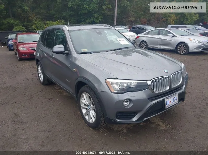 2015 BMW X3 xDrive28I VIN: 5UXWX9C53F0D49911 Lot: 40348674