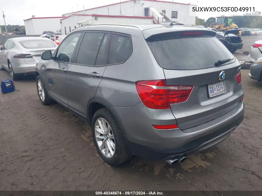 2015 BMW X3 xDrive28I VIN: 5UXWX9C53F0D49911 Lot: 40348674