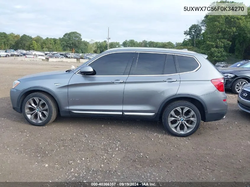 2015 BMW X3 xDrive35I VIN: 5UXWX7C56F0K34270 Lot: 40366357