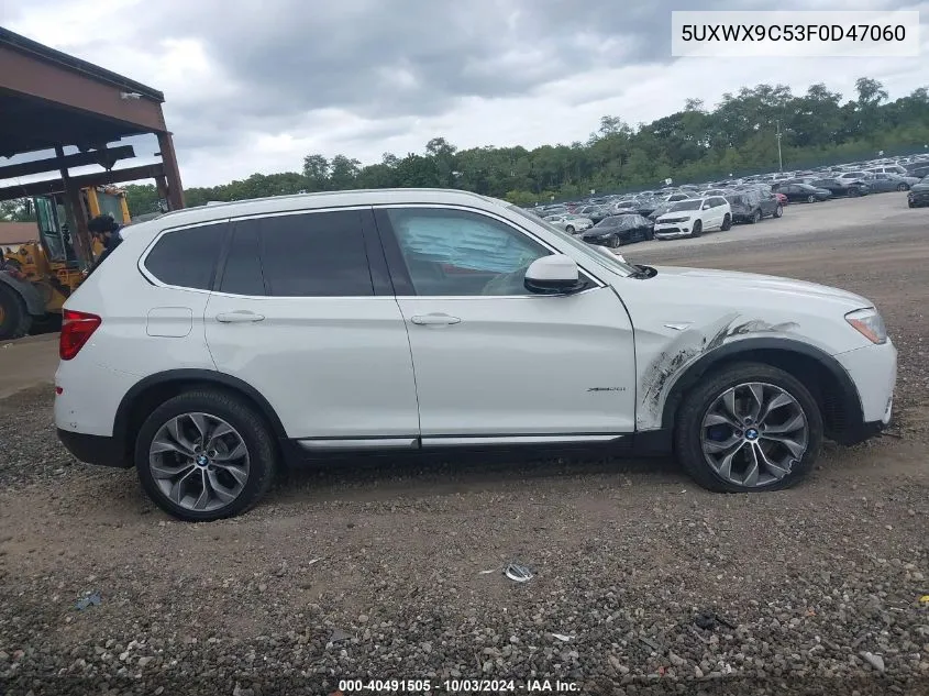 2015 BMW X3 xDrive28I VIN: 5UXWX9C53F0D47060 Lot: 40491505