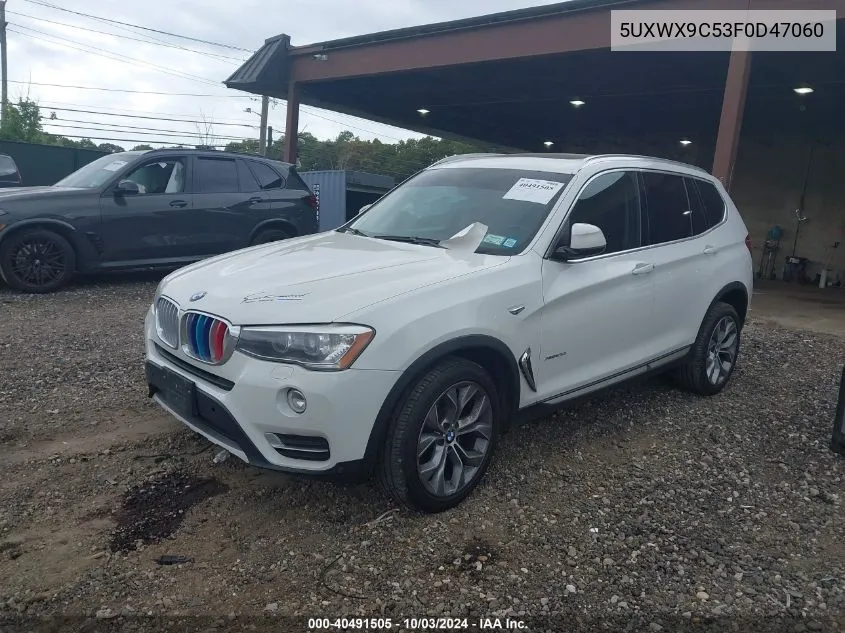 2015 BMW X3 xDrive28I VIN: 5UXWX9C53F0D47060 Lot: 40491505