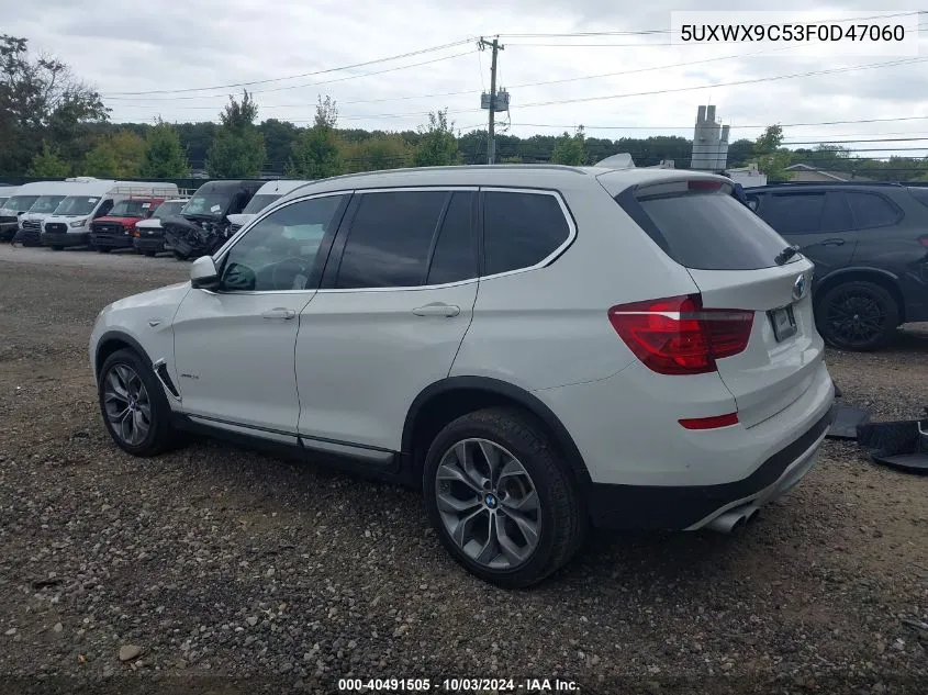 2015 BMW X3 xDrive28I VIN: 5UXWX9C53F0D47060 Lot: 40491505