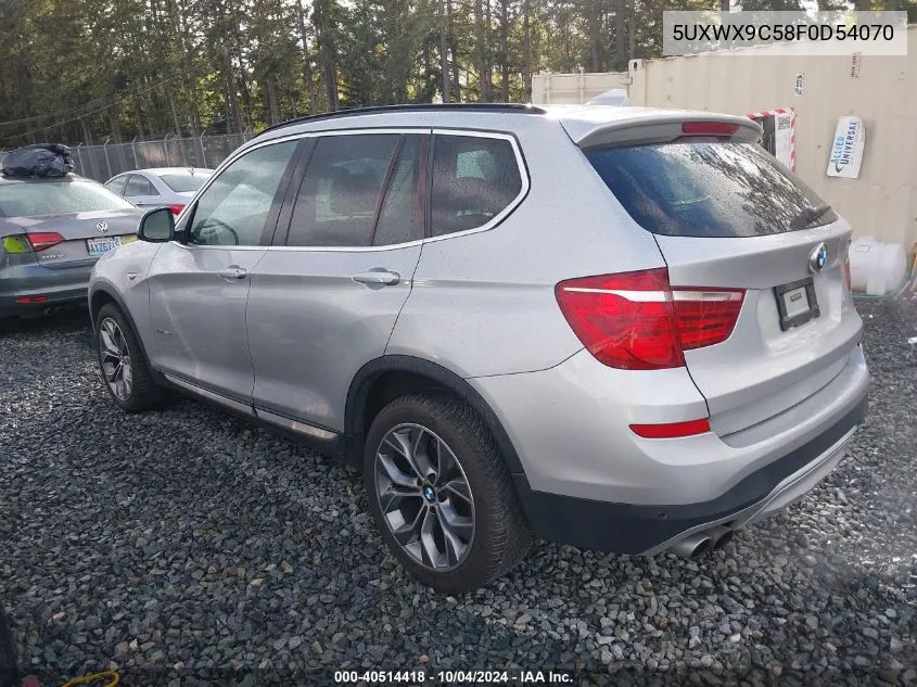 2015 BMW X3 xDrive28I VIN: 5UXWX9C58F0D54070 Lot: 40514418