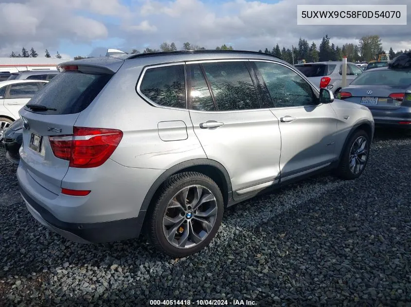 2015 BMW X3 xDrive28I VIN: 5UXWX9C58F0D54070 Lot: 40514418