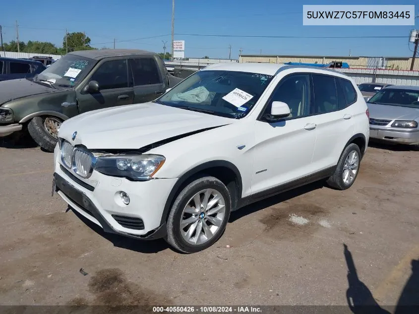 2015 BMW X3 Sdrive28I VIN: 5UXWZ7C57F0M83445 Lot: 40550426