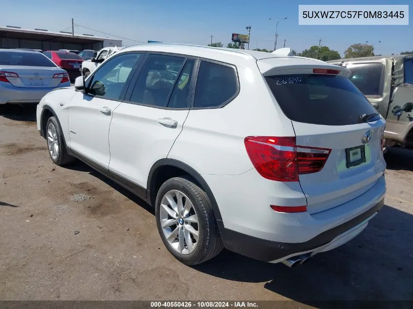 2015 BMW X3 Sdrive28I VIN: 5UXWZ7C57F0M83445 Lot: 40550426