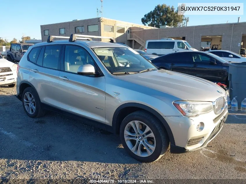 2015 BMW X3 xDrive35I VIN: 5UXWX7C52F0K31947 Lot: 40644778