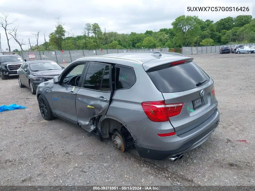 2016 BMW X3 xDrive35I VIN: 5UXWX7C57G0S16426 Lot: 39375951