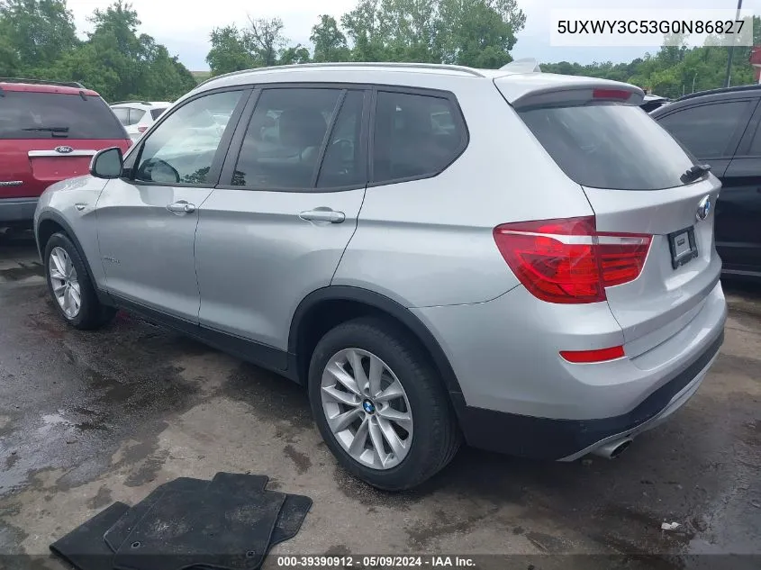 2016 BMW X3 xDrive28D VIN: 5UXWY3C53G0N86827 Lot: 39390912