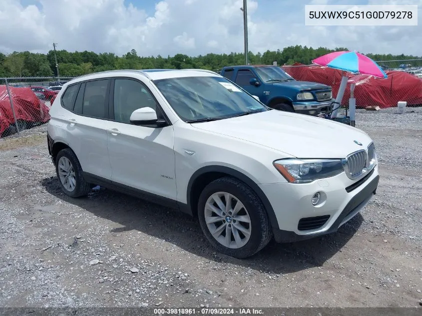 2016 BMW X3 xDrive28I VIN: 5UXWX9C51G0D79278 Lot: 39818961