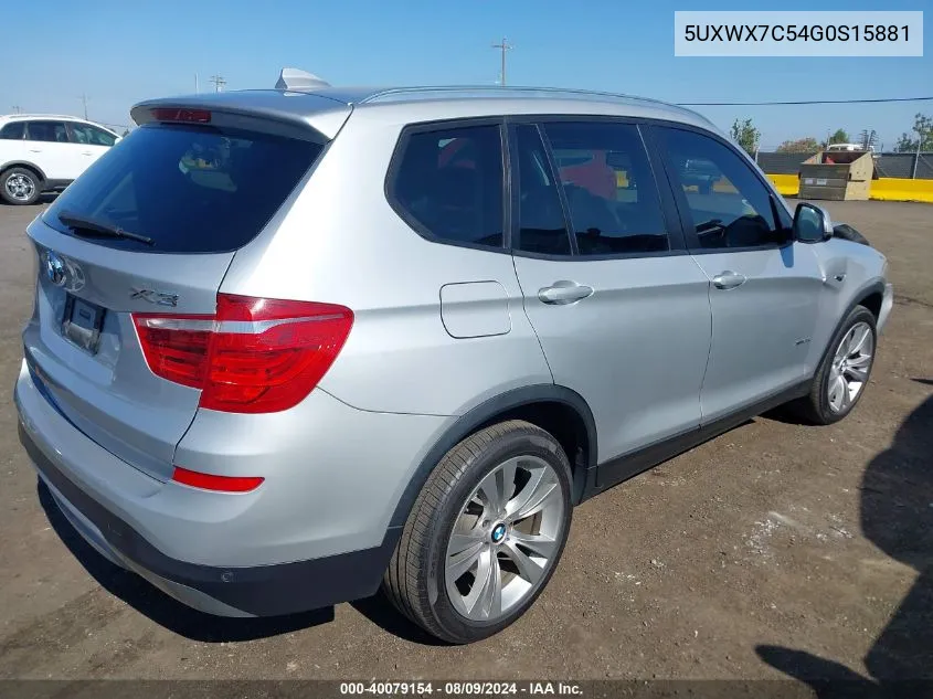 2016 BMW X3 xDrive35I VIN: 5UXWX7C54G0S15881 Lot: 40079154