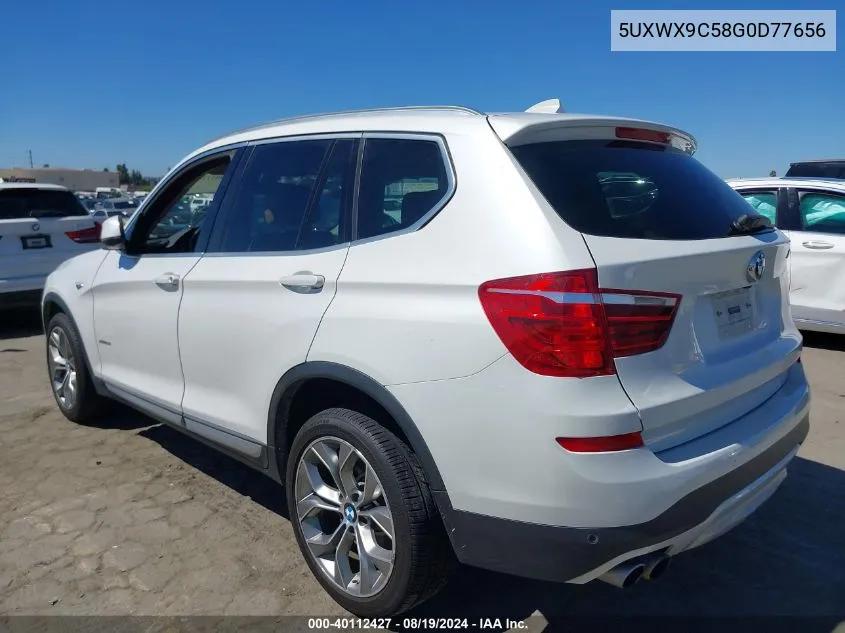 2016 BMW X3 xDrive28I VIN: 5UXWX9C58G0D77656 Lot: 40112427