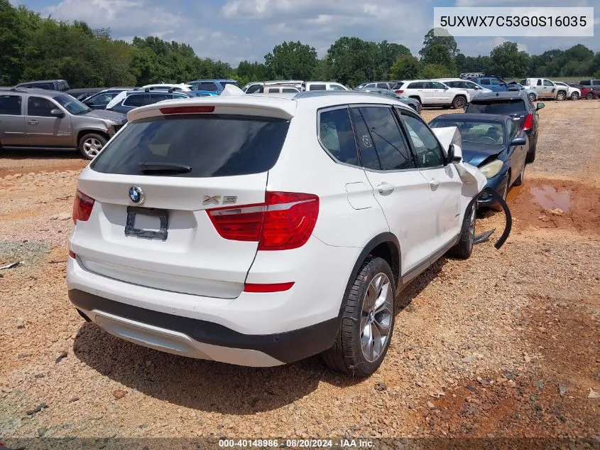 5UXWX7C53G0S16035 2016 BMW X3 xDrive35I