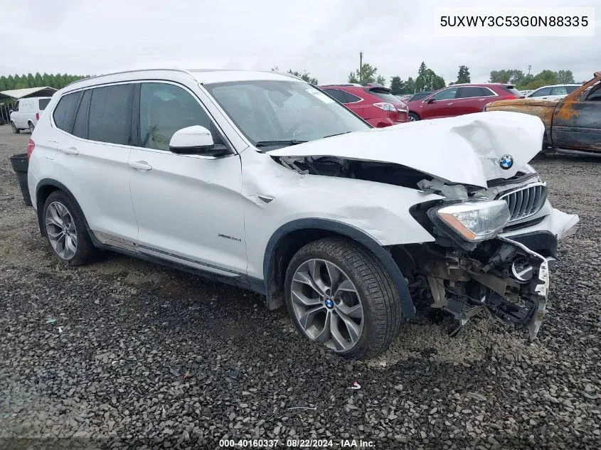 2016 BMW X3 xDrive28D VIN: 5UXWY3C53G0N88335 Lot: 40160337