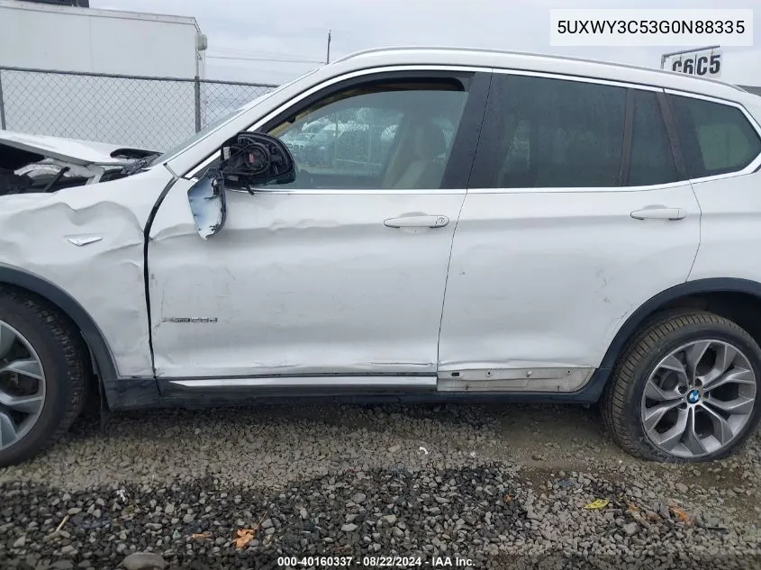 2016 BMW X3 xDrive28D VIN: 5UXWY3C53G0N88335 Lot: 40160337