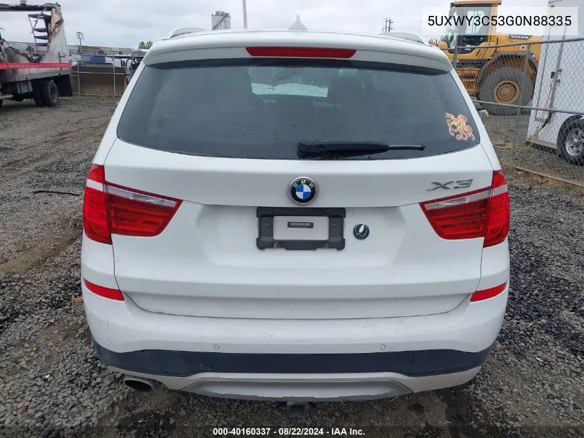 2016 BMW X3 xDrive28D VIN: 5UXWY3C53G0N88335 Lot: 40160337