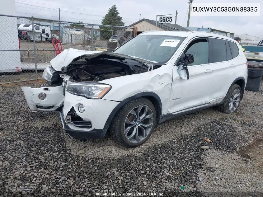 2016 BMW X3 xDrive28D VIN: 5UXWY3C53G0N88335 Lot: 40160337