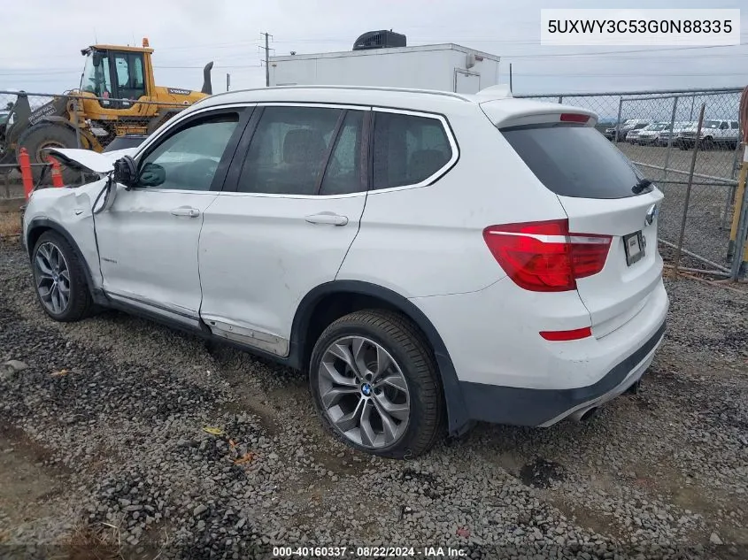 2016 BMW X3 xDrive28D VIN: 5UXWY3C53G0N88335 Lot: 40160337