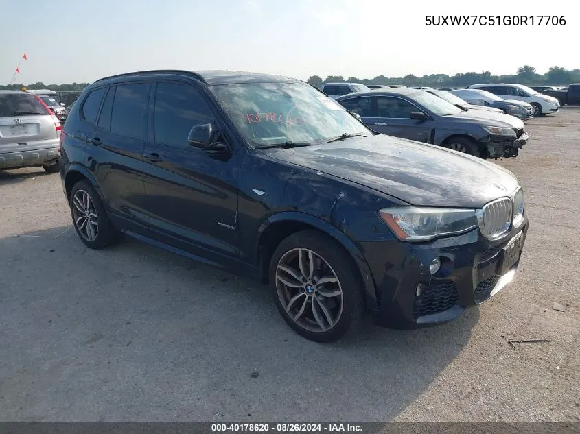 2016 BMW X3 xDrive35I VIN: 5UXWX7C51G0R17706 Lot: 40178620