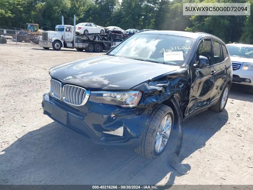 2016 BMW X3 xDrive28I VIN: 5UXWX9C50G0D72094 Lot: 40216266