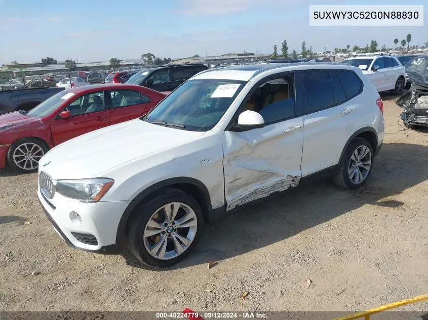 2016 BMW X3 xDrive28D VIN: 5UXWY3C52G0N88830 Lot: 40224779