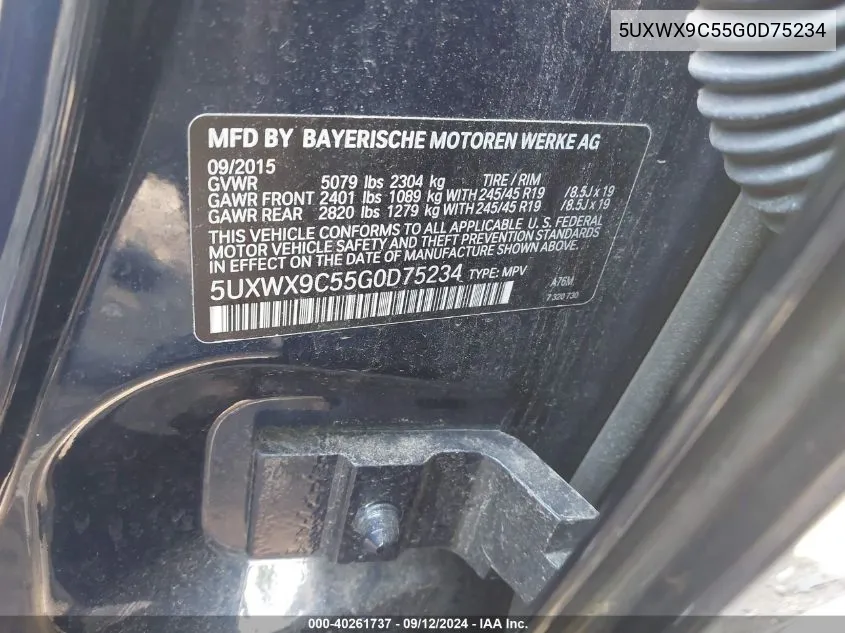 5UXWX9C55G0D75234 2016 BMW X3 xDrive28I