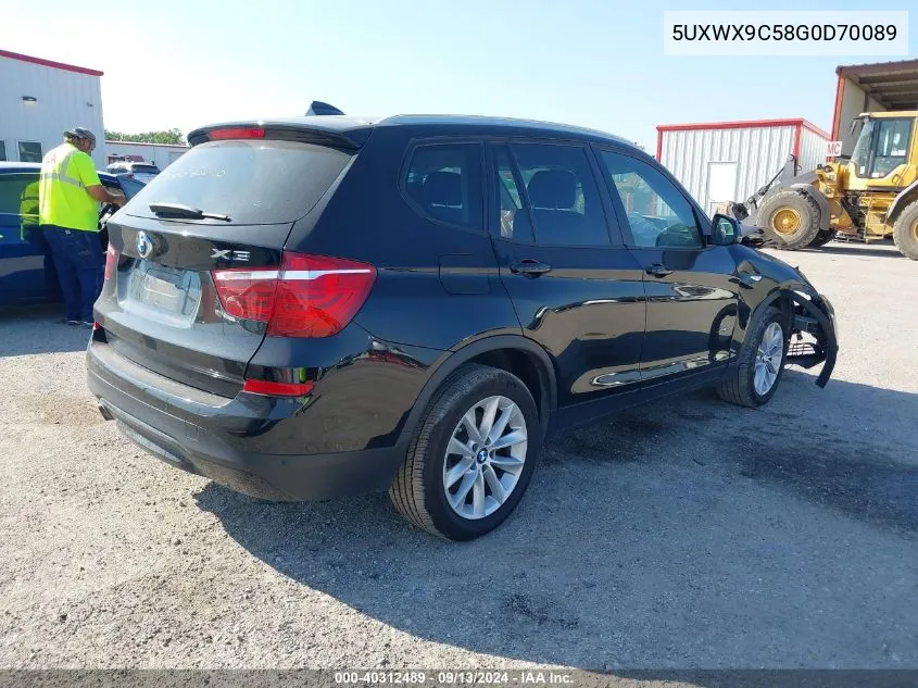 2016 BMW X3 xDrive28I VIN: 5UXWX9C58G0D70089 Lot: 40312489