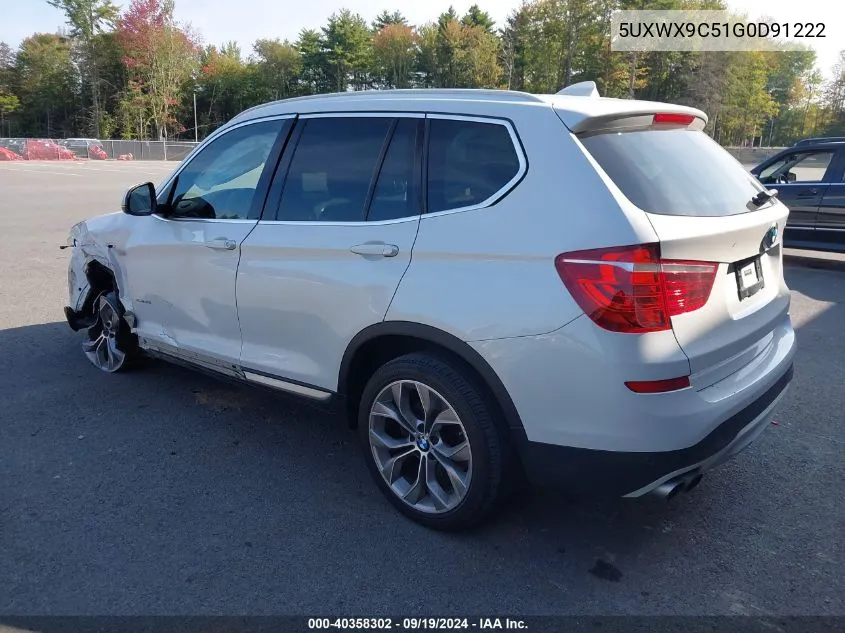 2016 BMW X3 xDrive28I VIN: 5UXWX9C51G0D91222 Lot: 40358302