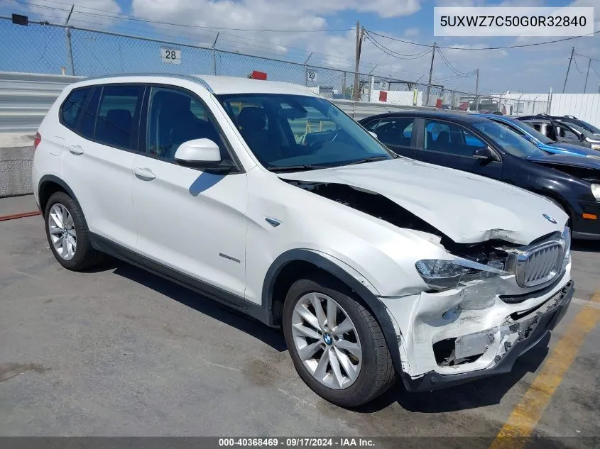 2016 BMW X3 Sdrive28I VIN: 5UXWZ7C50G0R32840 Lot: 40368469