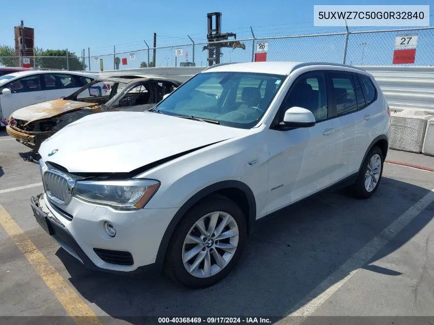 2016 BMW X3 Sdrive28I VIN: 5UXWZ7C50G0R32840 Lot: 40368469