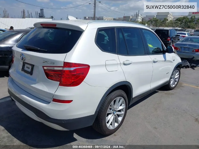 2016 BMW X3 Sdrive28I VIN: 5UXWZ7C50G0R32840 Lot: 40368469