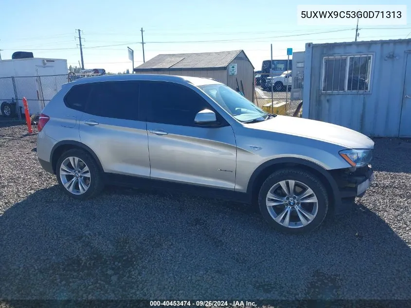 2016 BMW X3 xDrive28I VIN: 5UXWX9C53G0D71313 Lot: 40453474