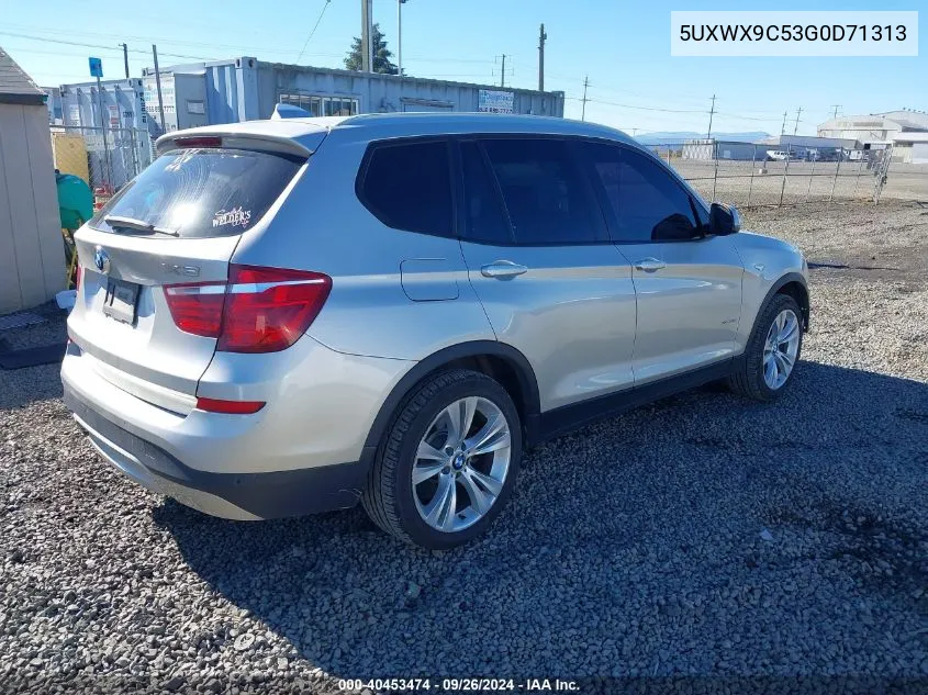 2016 BMW X3 xDrive28I VIN: 5UXWX9C53G0D71313 Lot: 40453474