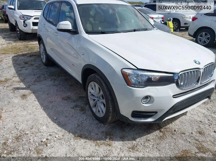 2016 BMW X3 xDrive28I VIN: 5UXWX9C55G0D92440 Lot: 40476566