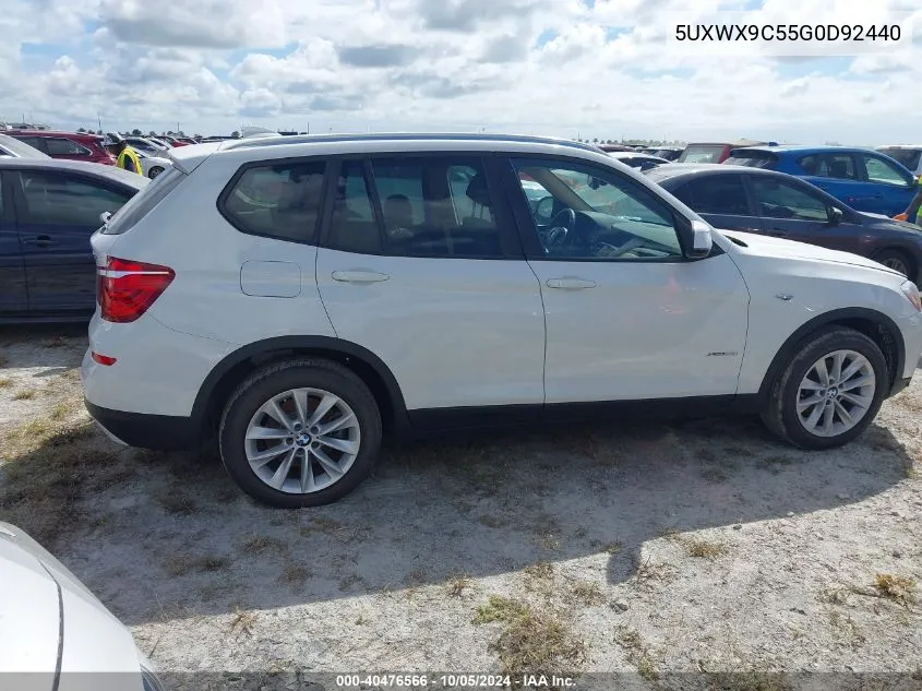 2016 BMW X3 xDrive28I VIN: 5UXWX9C55G0D92440 Lot: 40476566