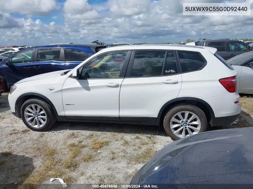 2016 BMW X3 xDrive28I VIN: 5UXWX9C55G0D92440 Lot: 40476566