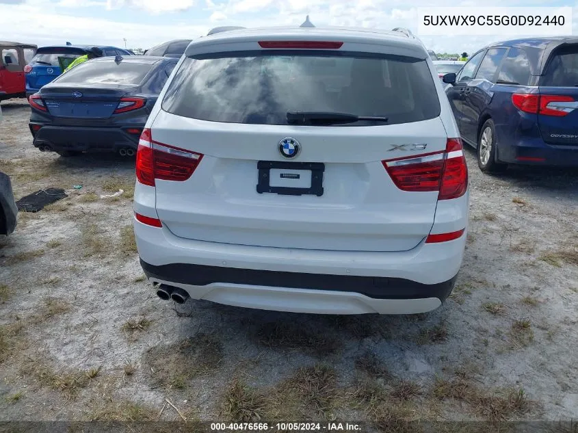 2016 BMW X3 xDrive28I VIN: 5UXWX9C55G0D92440 Lot: 40476566