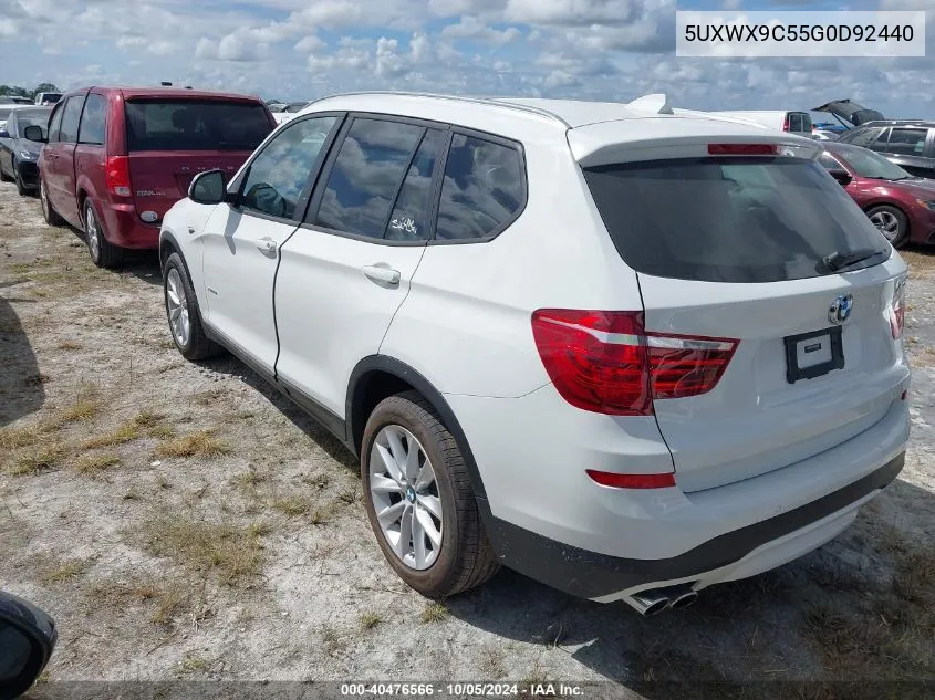 2016 BMW X3 xDrive28I VIN: 5UXWX9C55G0D92440 Lot: 40476566