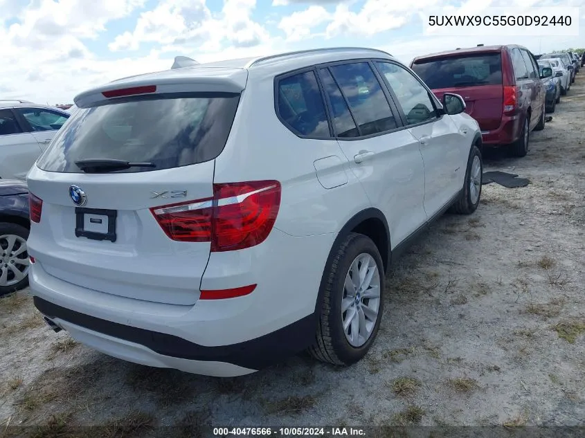 2016 BMW X3 xDrive28I VIN: 5UXWX9C55G0D92440 Lot: 40476566