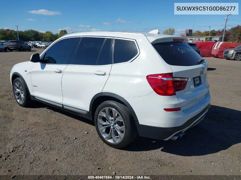 2016 BMW X3 xDrive28I VIN: 5UXWX9C51G0D86277 Lot: 40487654