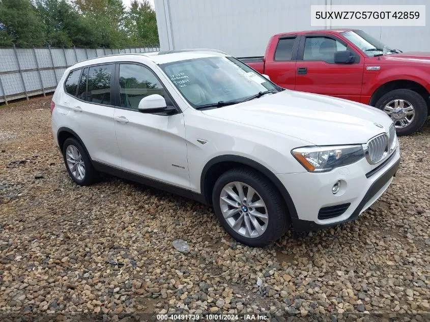 2016 BMW X3 Sdrive28I VIN: 5UXWZ7C57G0T42859 Lot: 40491739